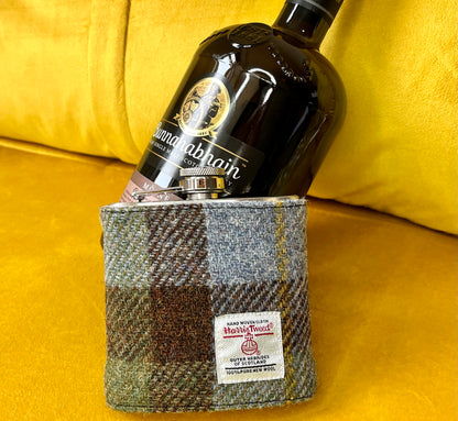 Macleod Tartan Harris Tweed Hip Flask - Alternate Angle - Homeware Gift