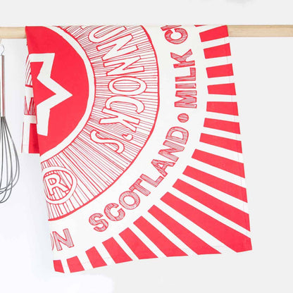 Tunnock's Tea Cake Wrapper Tea Towel - Alternate Angle - Quirky Gift