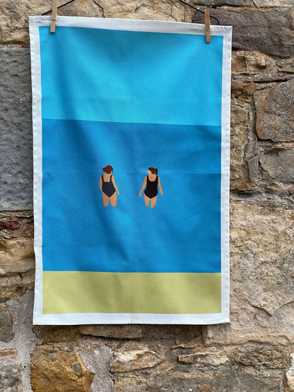 Wild Friends Wild Swimming Tea Towel - Alternate Angle - Homeware Gift