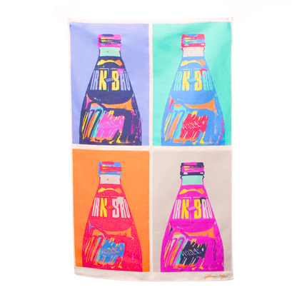 Pop Art Irn Bru Tea Towel - Front View - A Joyful Addition To Any Kitchen