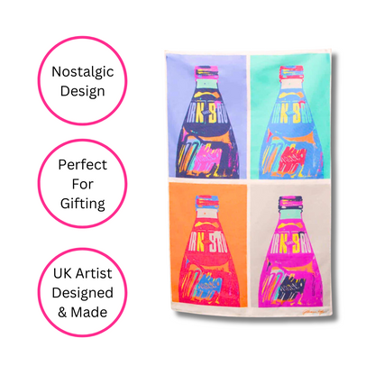Pop Art Irn Bru Tea Towel - British Made - Quirky Detail