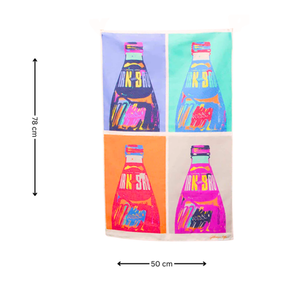 Pop Art Irn Bru Tea Towel - 78 Cm X 50 Cm - Gift Idea