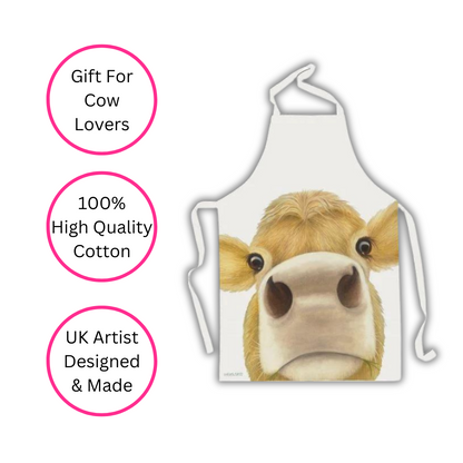 Jersey Brown Cow Apron - Uk Made - Quirky Detail
