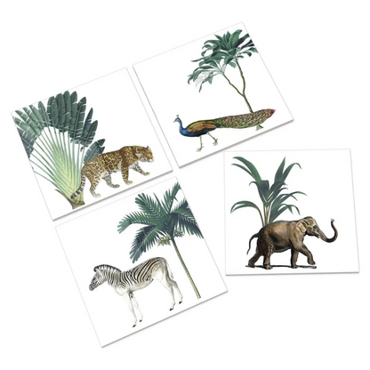 Menagerie Jungle Animal Coasters, Ceramic, Set Of 4 - Bold Homeware - A Joyful Addition To Any Home