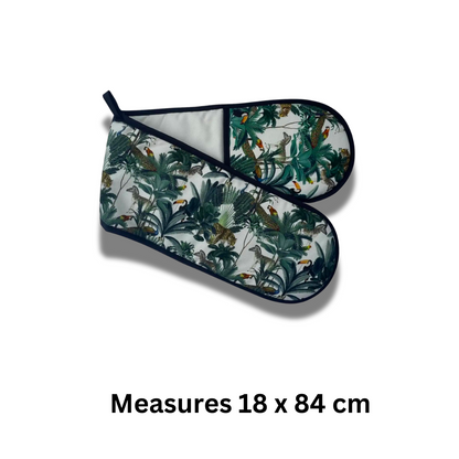 Menagerie Green Jungle Double Oven Glove - Back View - Gift Idea