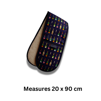 Navy Champagne Double Oven Glove - 20 Cm X 90 Cm - Gift Idea