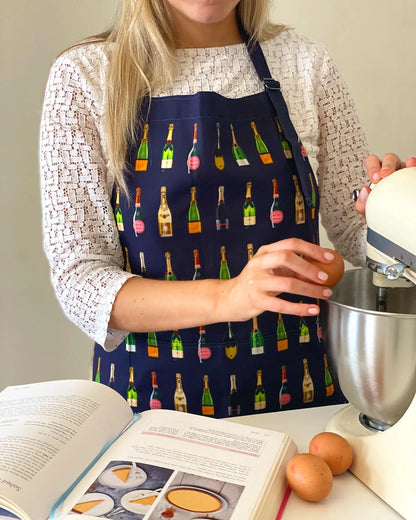 Navy Champagne Apron - Alternate Angle - Homeware Gift