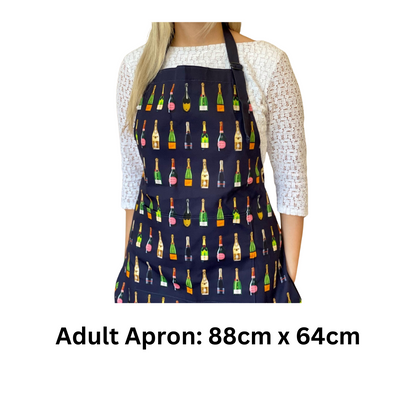 Navy Champagne Apron - Back View - Gift Idea