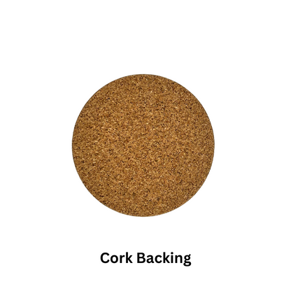 Melamine Blue Racoon Coaster (round) - Back View - Colourful Close-up