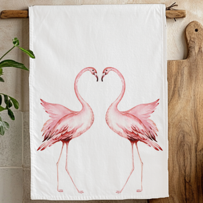 Pink Flamingo Tea Towel - Bold Detail Shot - Gift Idea