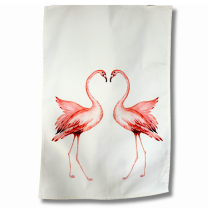 Pink Flamingo Tea Towel - Bold, Eyecatching Design - Quirky Gift
