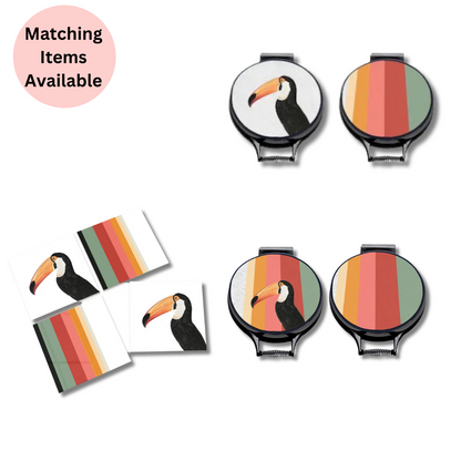Toucan Rainbow Coasters, Ceramic, Set Of 4 - Matching Items - Homeware Gift