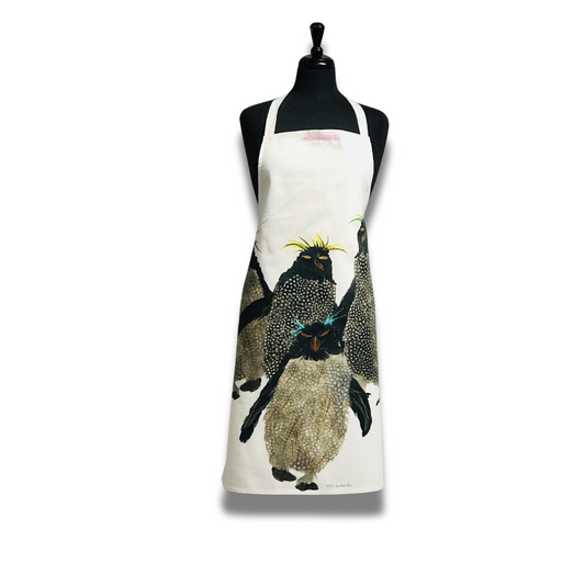 Rockhopper Penguin Apron on white background.