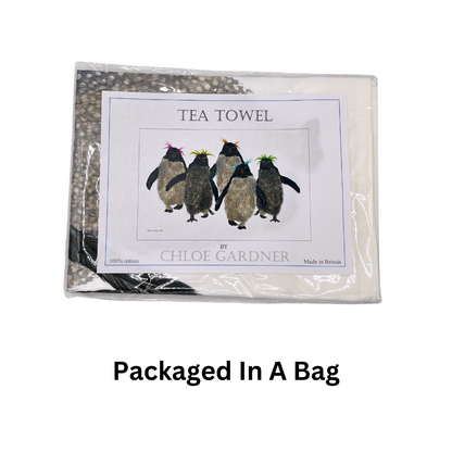 Rockhopper Penguin Tea Towel - Alternate Angle - Homeware Gift