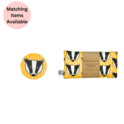 Melamine Yellow Badger Coaster (round) - Alternate Angle - Homeware Gift