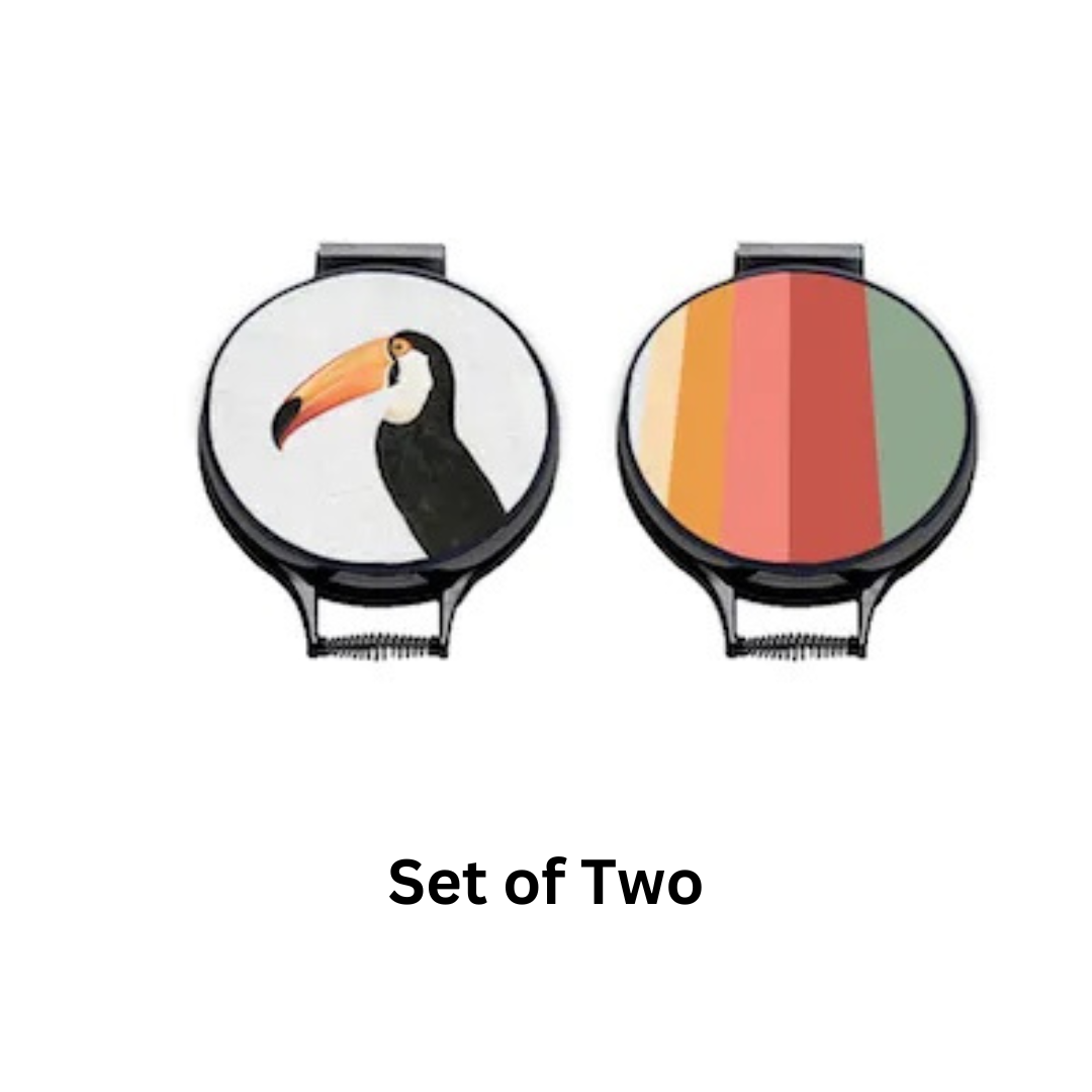 Toucan Chef's Pads For AGA, on AGA lids on white background with text "set of two"