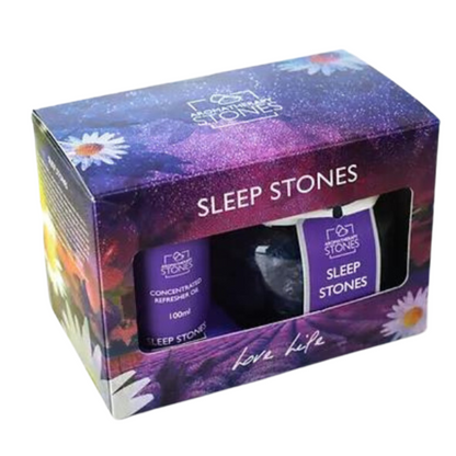 Aromatherapy Lavender & Chamomile Sleep Stones Gift Set - Front View - Natural Aid To Better Sleep