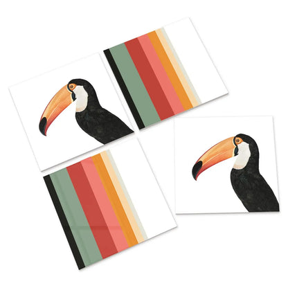 Toucan Rainbow Coasters, Ceramic, Set Of 4 - Quirky Homeware - A Joyful Addition To Any Home