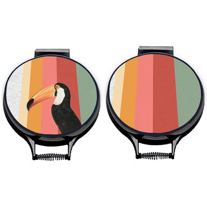 Toucan Rainbow Chef's Pads For Aga - Front View - A Joyful Addition To Any Kitchen