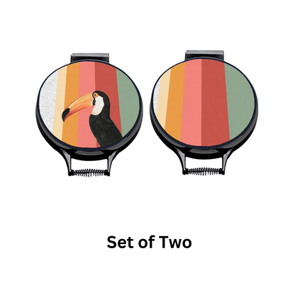 Toucan Rainbow Chef's Pads For Aga - Back View - Gift Idea