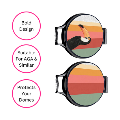 Toucan Rainbow Chef's Pads For Aga - Side View - Quirky Detail