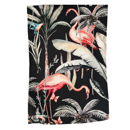 Dark Tropical Flamingo Tea Towel  - A Joyful Addition To Any Kitchen