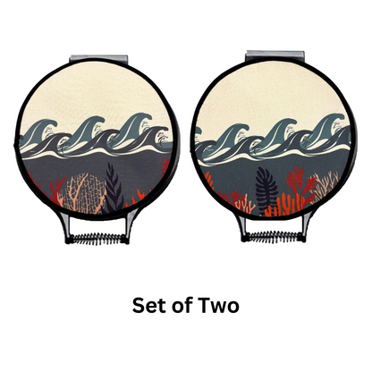 Grey Under The Sea Chef's Pads For Aga - Set Of Two - Gift Idea