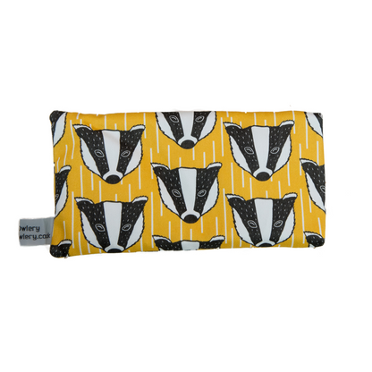 Yellow Badger Microwaveable Wheat Bag - Front View - A Joyful Addition To Any Kitchen