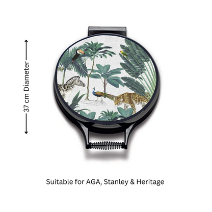 Green Jungle Menagerie Chef's Pads For Aga - 37 Cm Diameter - Quirky Detail