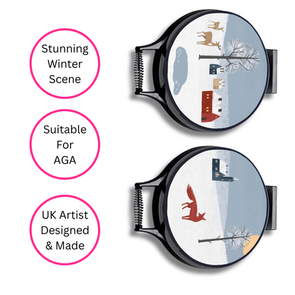 Winter Wonderland Fox Chef's Pads For Aga - Side View - Quirky Detail