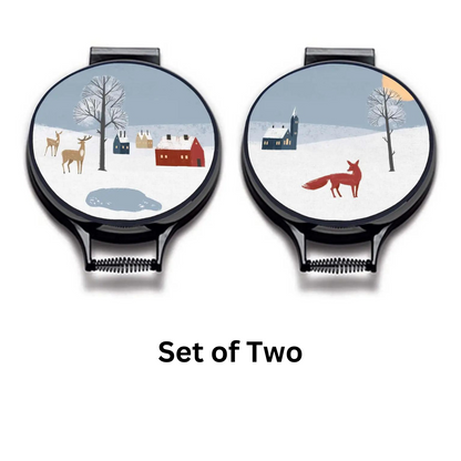 Winter Wonderland Fox Chef's Pads For Aga - Detail Shot - Colourful Close-up