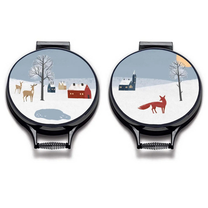 Winter Wonderland Fox Chef's Pads For Aga - Front View - A Joyful Addition To Any Kitchen