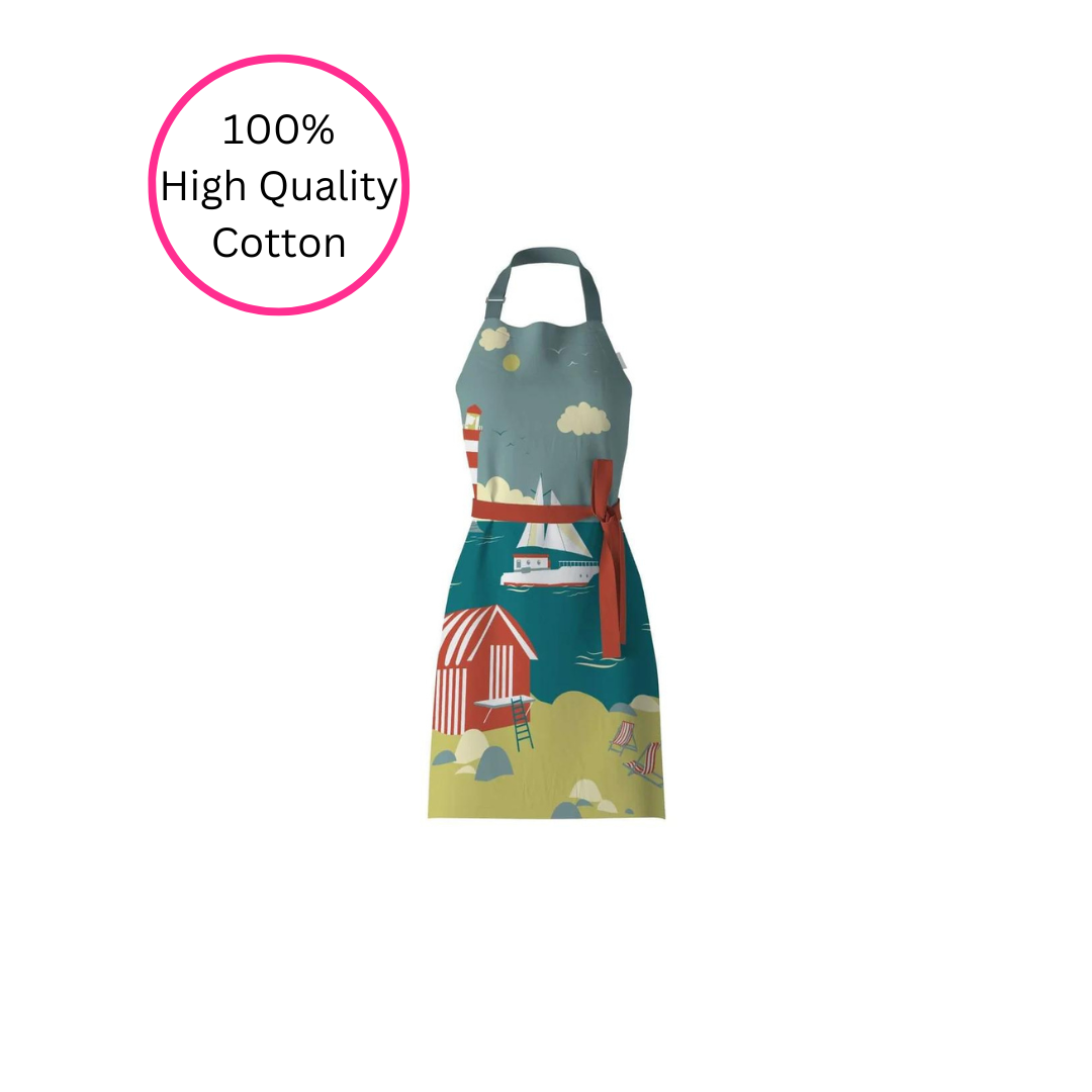 100% High Quality Cotton Seaside Themed Apron
