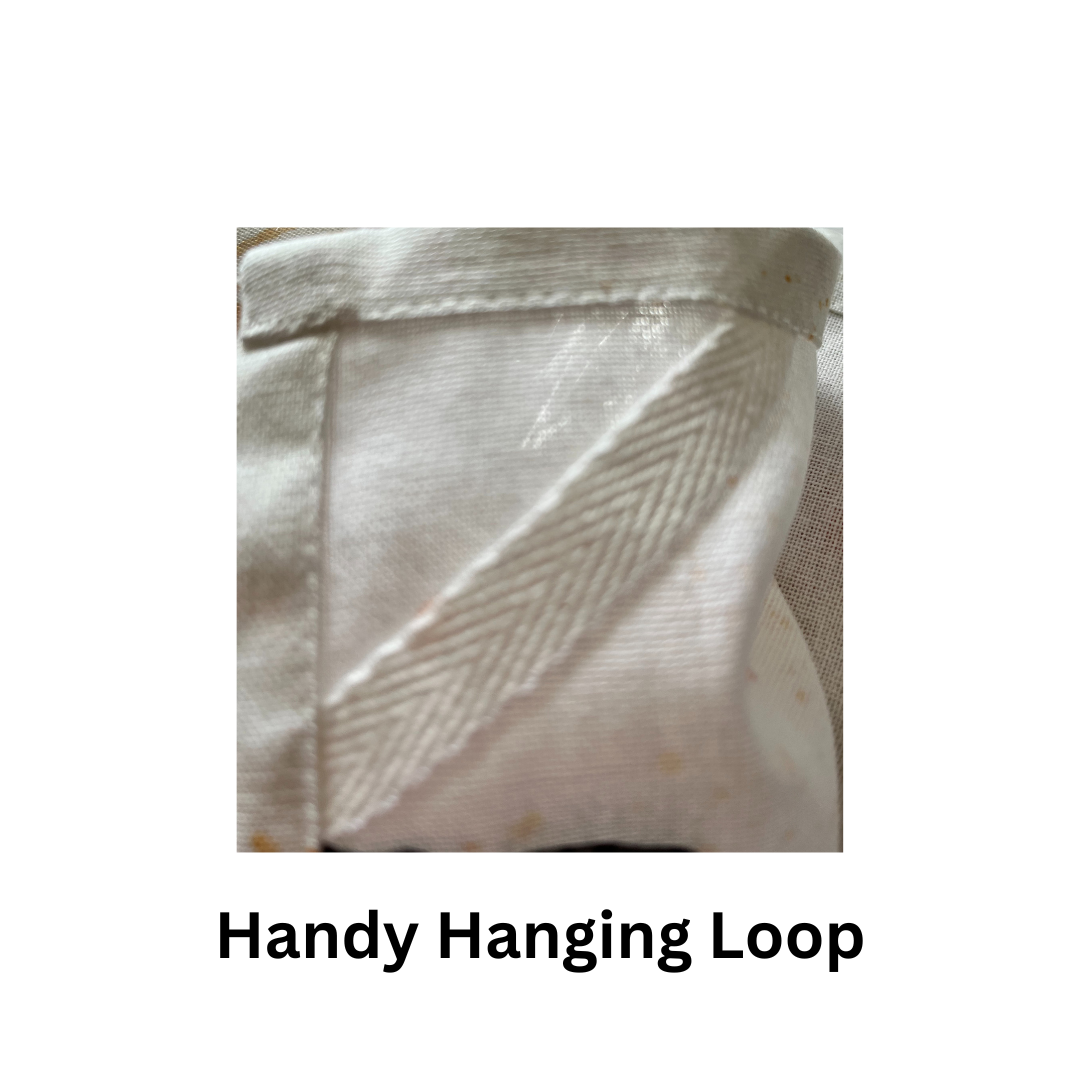 100% Cotton Rainbow Harris Highland Cow Tea Towel Hanging Loop pictured on white background with the text "handy hanging loop".