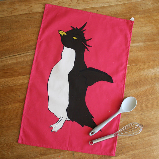 Pink Penguin Tea Towel.