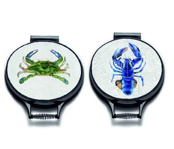 Crab & Lobster Chef's Pads For Aga - Front View - A Joyful Addition To Your Kitchen